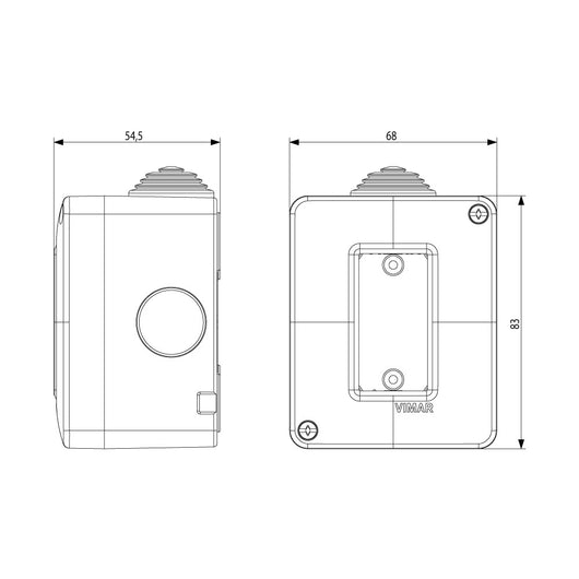 Vimar ip40 contenitore 1p protetto per serie civili eikon arkè e plana