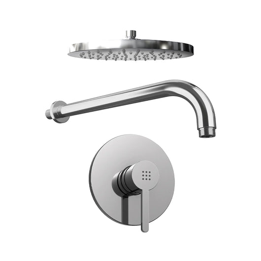 Set doccia cromato - Miscelatore incasso Virna con braccio e soffione 20 cm