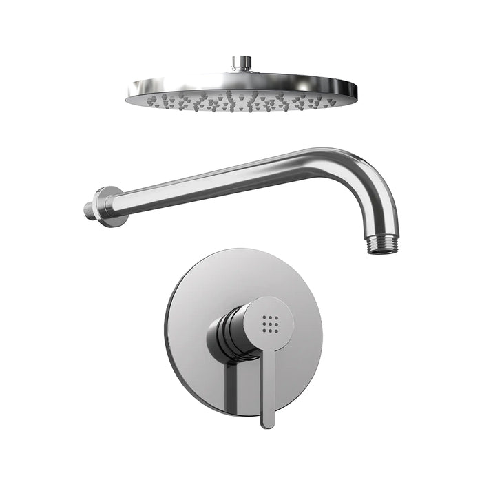 Set doccia cromato - Miscelatore incasso Virna con braccio e soffione 20 cm