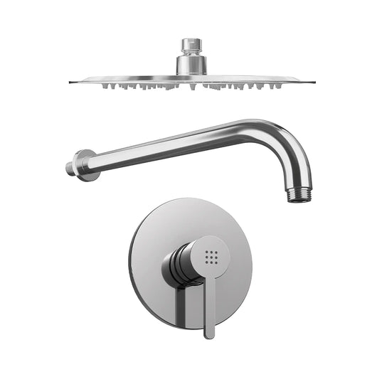 Set doccia cromato - Miscelatore incasso Virna con braccio e soffione slim 20 cm