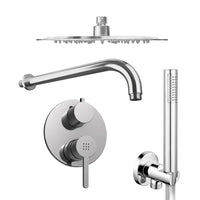 Set doccia cromato - Miscelatore incasso 2 vie Virna, braccio 35cm, soffione slim 30cm e doccino