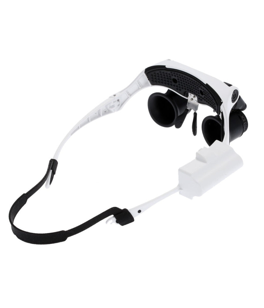 Visiera Occhiali Lente Ingrandimento Precisione Con 2 Led 4 Lenti Luce 9892gj-3a         