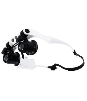 Visiera Occhiali Lente Ingrandimento Precisione Con 2 Led 4 Lenti Luce 9892gj-3a         