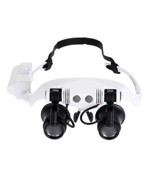 Visiera Occhiali Lente Ingrandimento Precisione Con 2 Led 4 Lenti Luce 9892gj-3a         