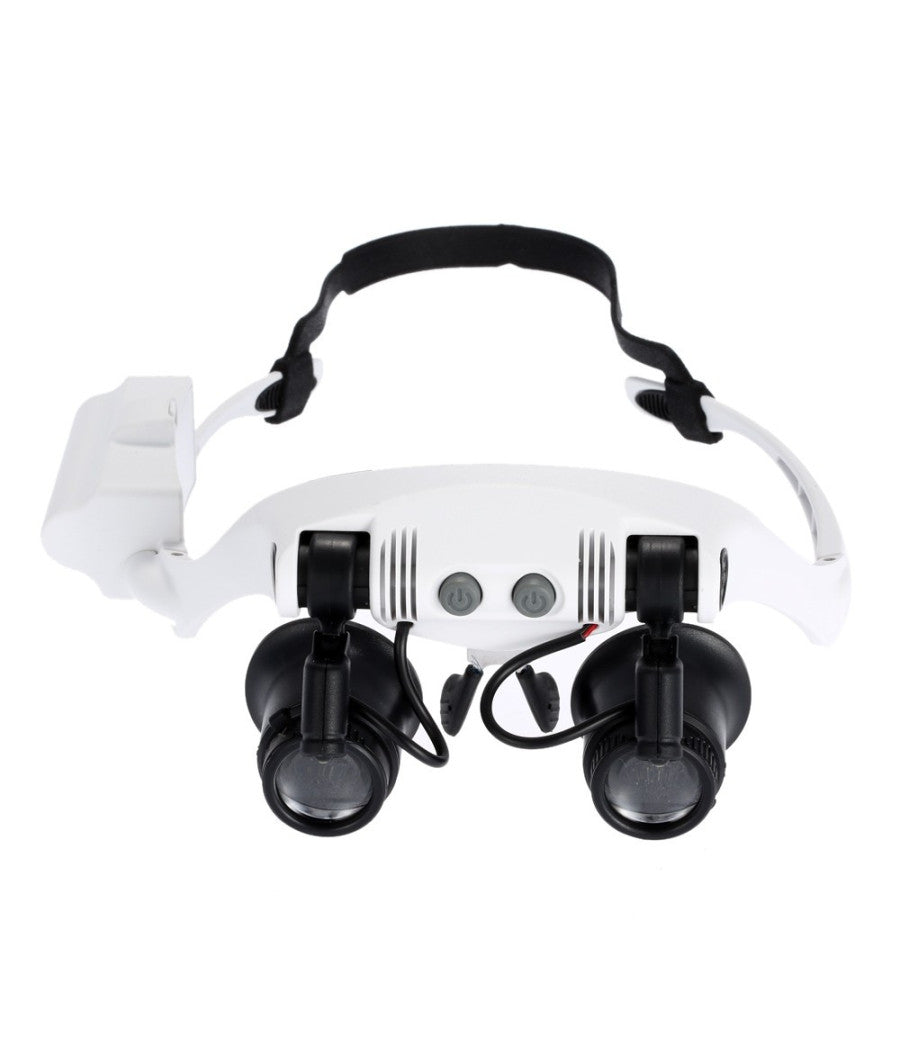 Visiera Occhiali Lente Ingrandimento Precisione Con 2 Led 4 Lenti Luce 9892gj-3a         