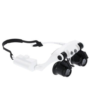 Visiera Occhiali Lente Ingrandimento Precisione Con 2 Led 4 Lenti Luce 9892gj-3a         