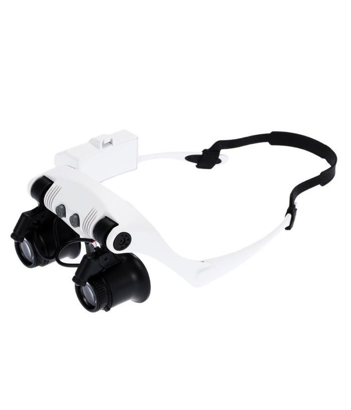 Visiera Occhiali Lente Ingrandimento Precisione Con 2 Led 4 Lenti Luce 9892gj-3a         