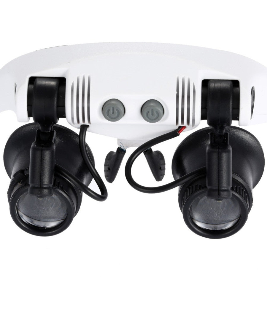 Visiera Occhiali Lente Ingrandimento Precisione Con 2 Led 4 Lenti Luce 9892gj-3a         