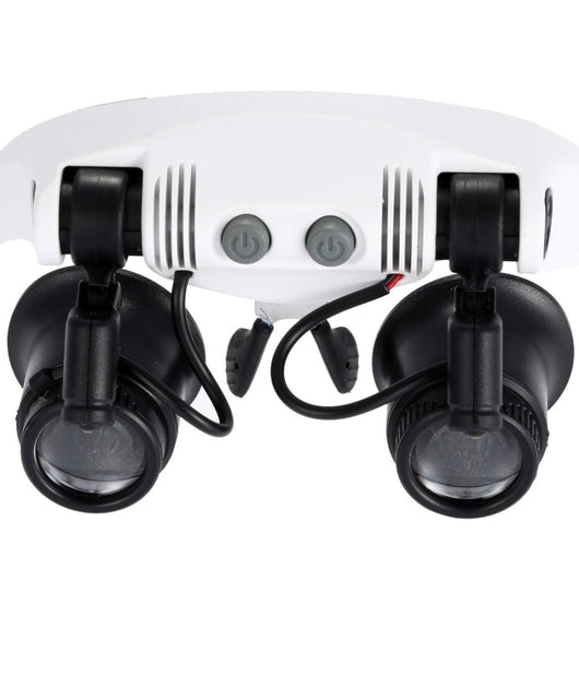 Visiera Occhiali Lente Ingrandimento Precisione Con 2 Led 4 Lenti Luce 9892gj-3a         