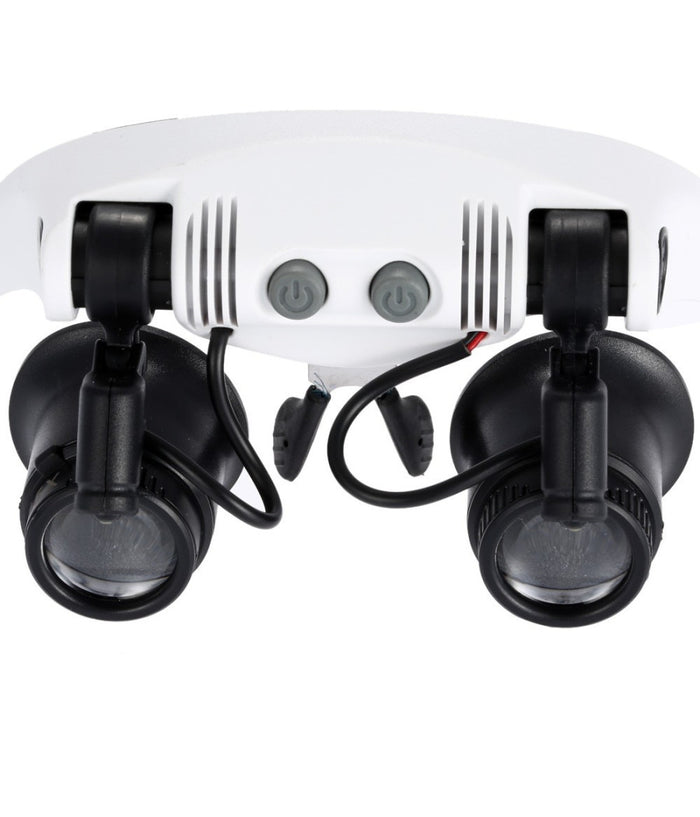 Visiera Occhiali Lente Ingrandimento Precisione Con 2 Led 4 Lenti Luce 9892gj-3a         