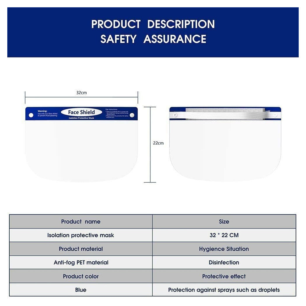 Trade Shop - Visiera Protettiva A Protezione Totale Universale X Testa E Occhi Riutilizzabile -