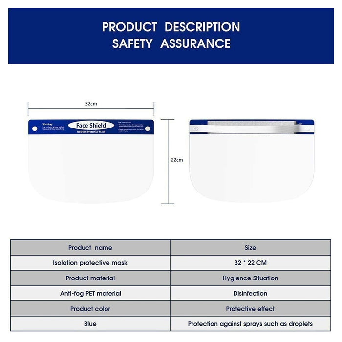 Trade Shop - Visiera Protettiva A Protezione Totale Universale X Testa E Occhi Riutilizzabile -