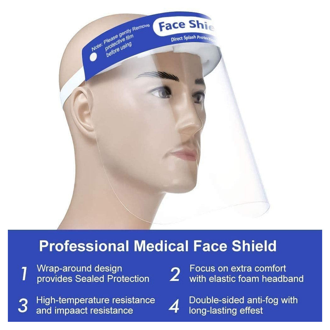 Trade Shop - Visiera Protettiva A Protezione Totale Universale X Testa E Occhi Riutilizzabile -