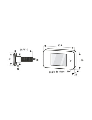 Spioncino visore digitale 120° con campanello per porta d'ingresso, visione notturna  - THIRARD