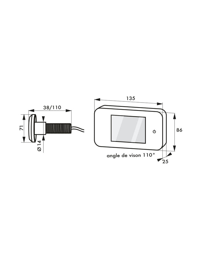 Spioncino visore digitale 120° con campanello per porta d'ingresso, visione notturna  - THIRARD