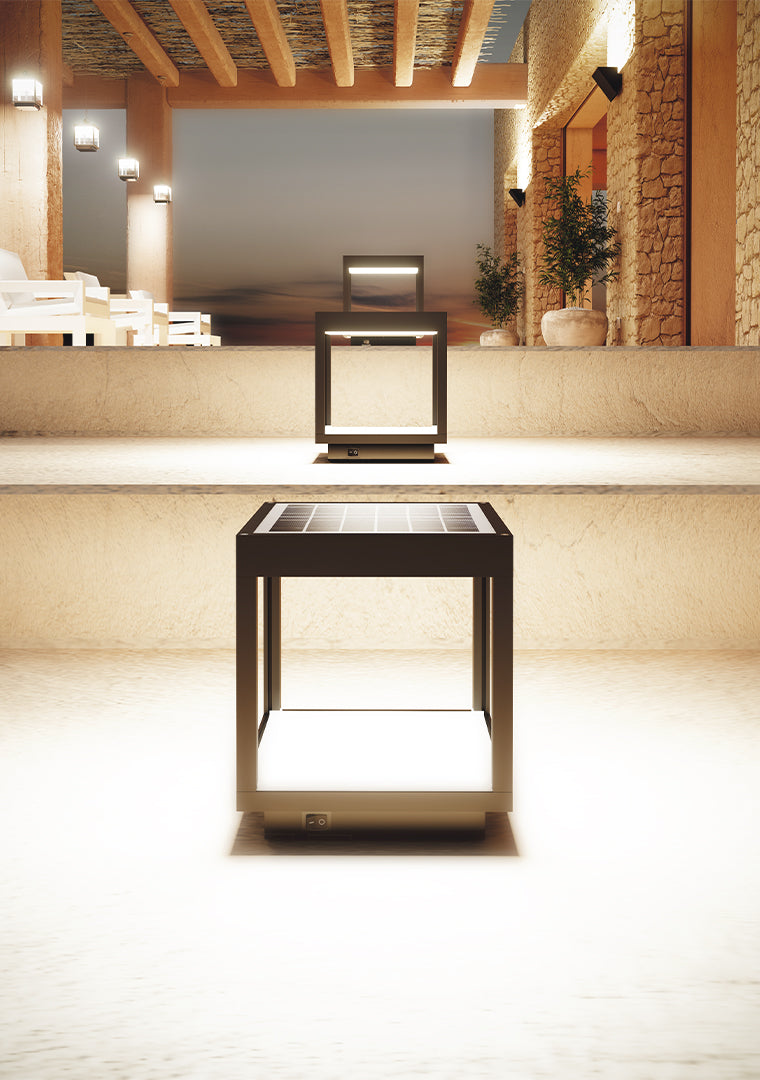 Lanterna Visor Solare a Led da 3,5w a batteria, IP54 Nero