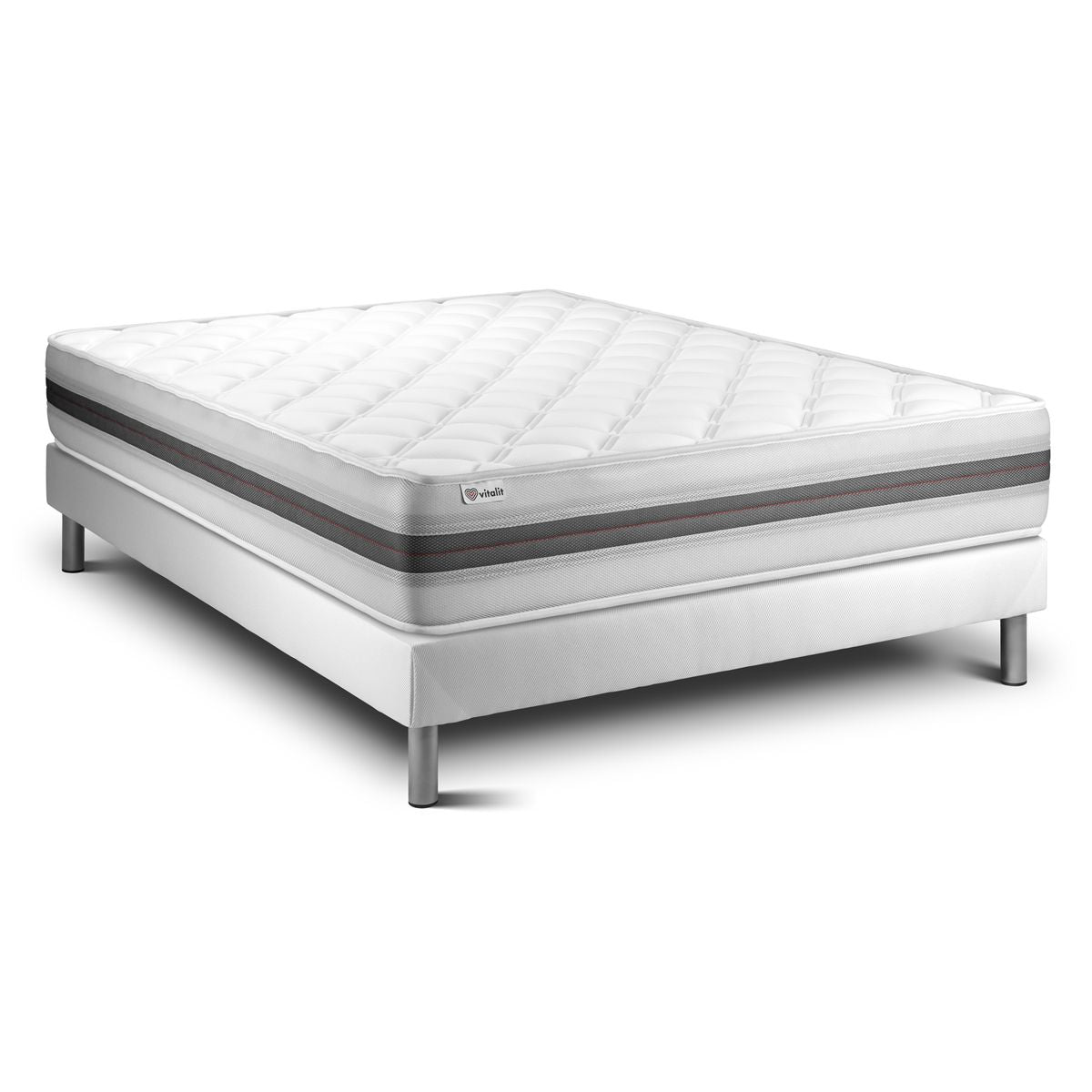 Letto con materasso VITALMEMO BACK 130 x 200 cm Rete kit Bianco