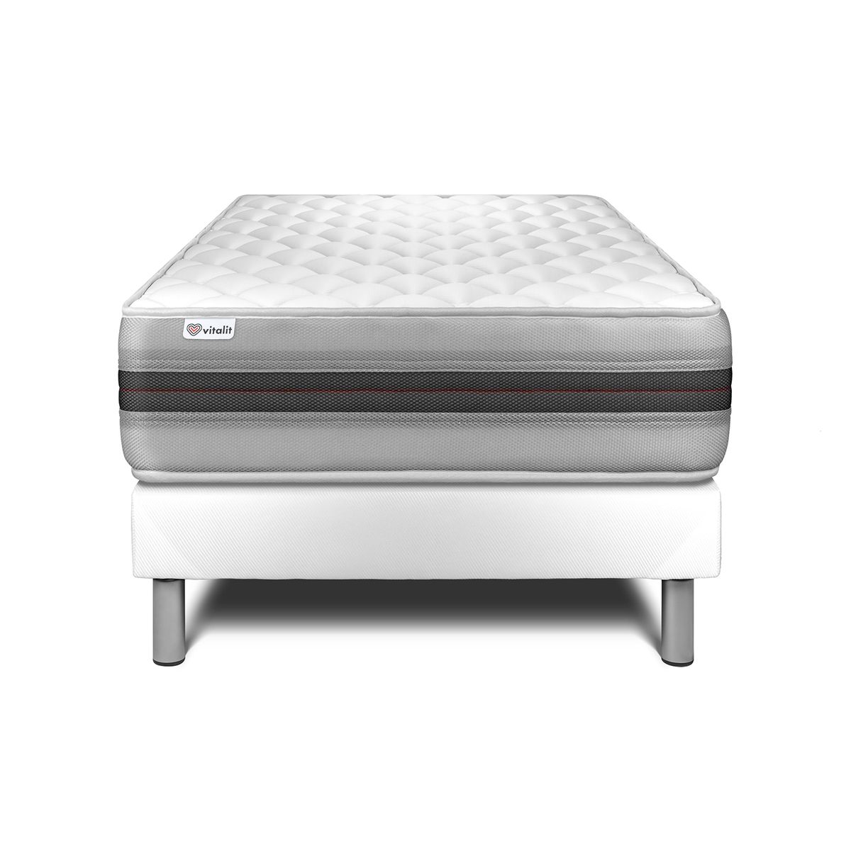 Letto con materasso VITALMEMO BACK 120 x 190 cm Rete kit Bianco