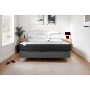Pacchetto letto completo - Materasso 140x190cm + Box spring con doghe (in kit) + 2 cuscini + Piumino - Vitalmemo One