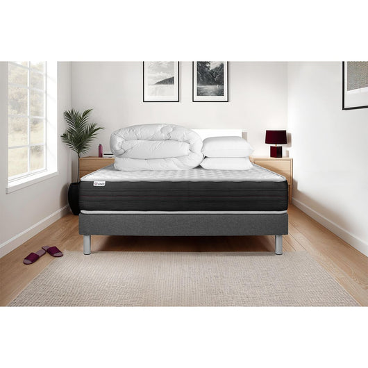 Pacchetto letto completo - Materasso 160x200cm + Box spring con doghe (kit) + 2 cuscini + Piumino - Vitalmemo One