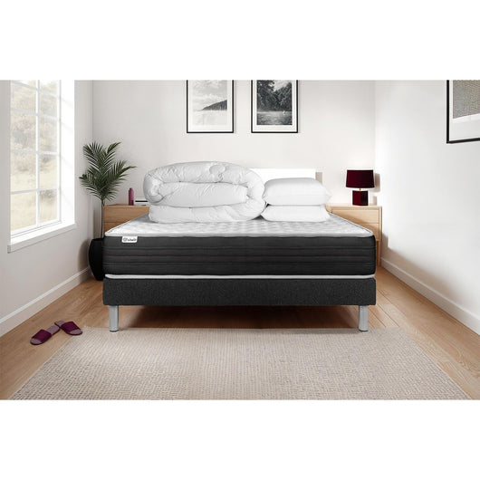 Pacchetto letto completo - Materasso 160x200cm + Box spring con doghe (kit) + 2 cuscini + Piumino - Vitalmemo One