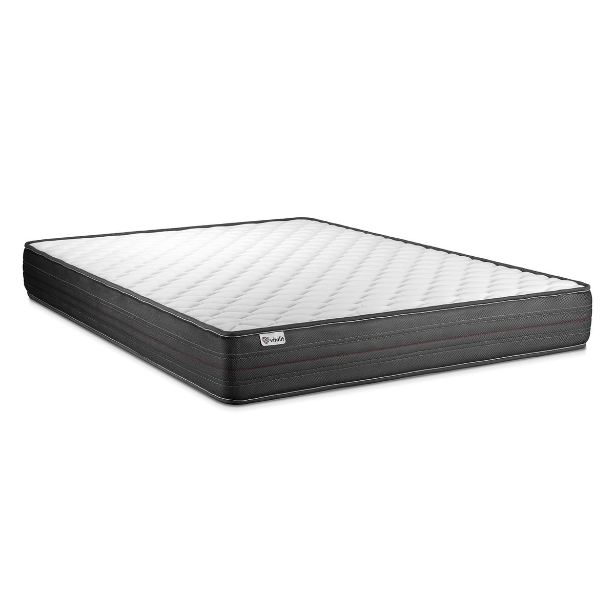 Letto con materasso VITALPOWER 120 x 200 cm Rete Kit Nero