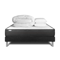 Pacchetto letto completo - Materasso 140x200cm + Box spring con doghe (in kit) + 2 cuscini + Piumino - Vitalpower