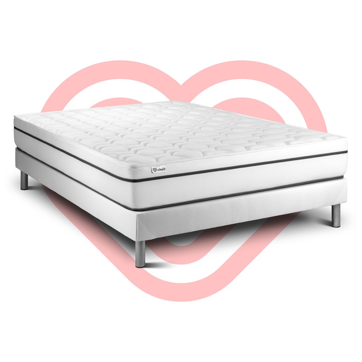 Letto con materasso VITAL SPA 135 x 200 cm Rete kit Bianco