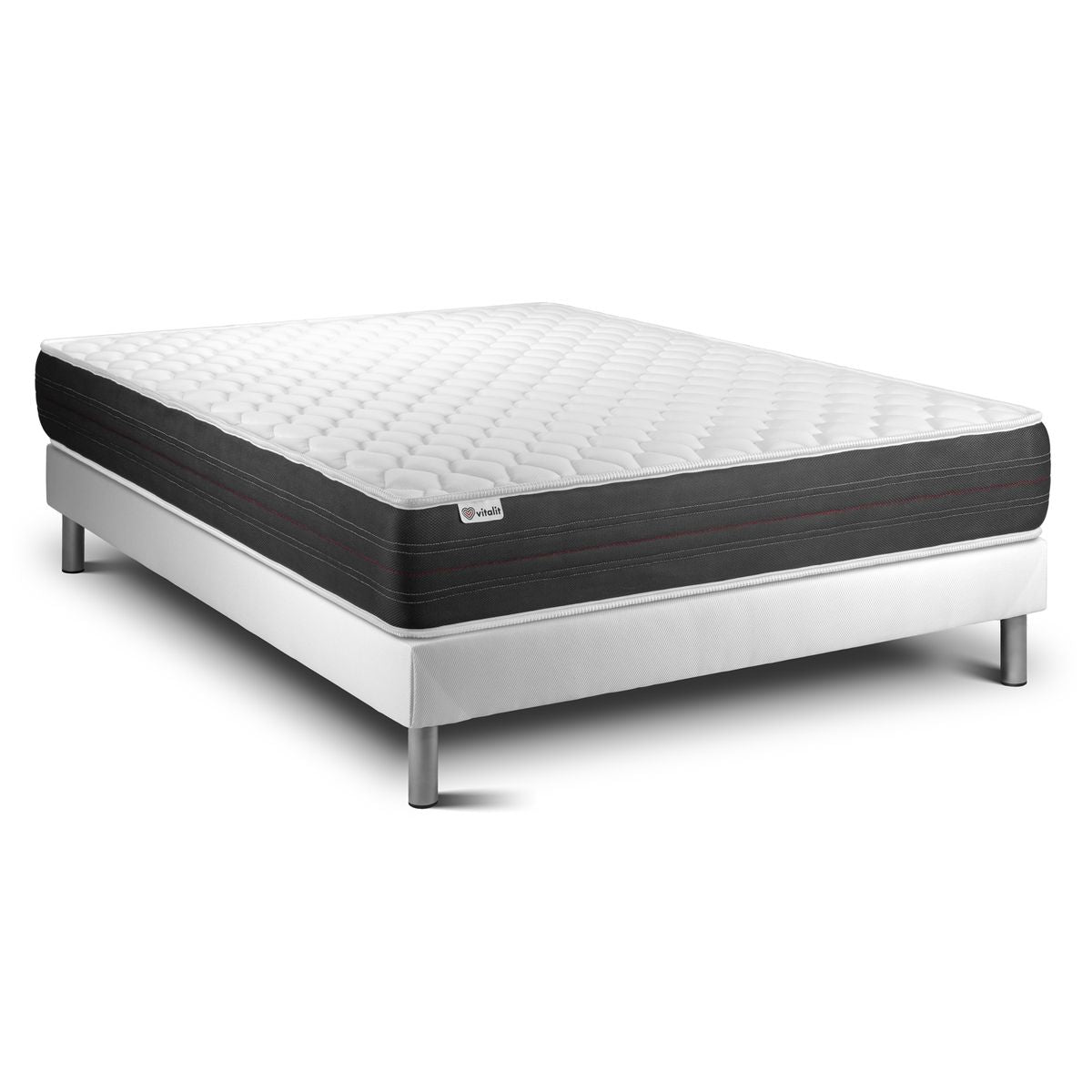 Letto con materasso VITAL SPRING 180 x 220 cm Rete kit Bianco