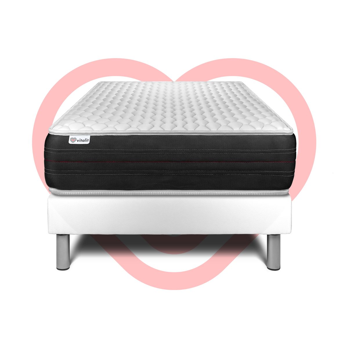 Letto con materasso VITAL SPRING 120 x 200 cm Rete kit Bianco