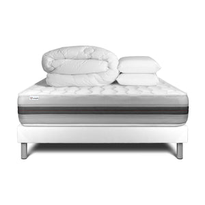 Pacchetto letto completo - Materasso 140x200cm + Box spring con doghe (in kit) + 2 cuscini + Piumino - Vitalspring Recover