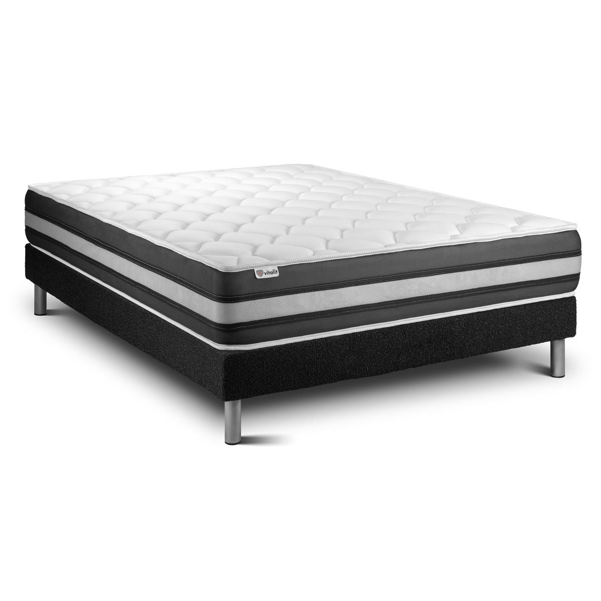 Letto con materasso VITAL SPRING ZEN 160 x 220 cm Rete Kit Nero