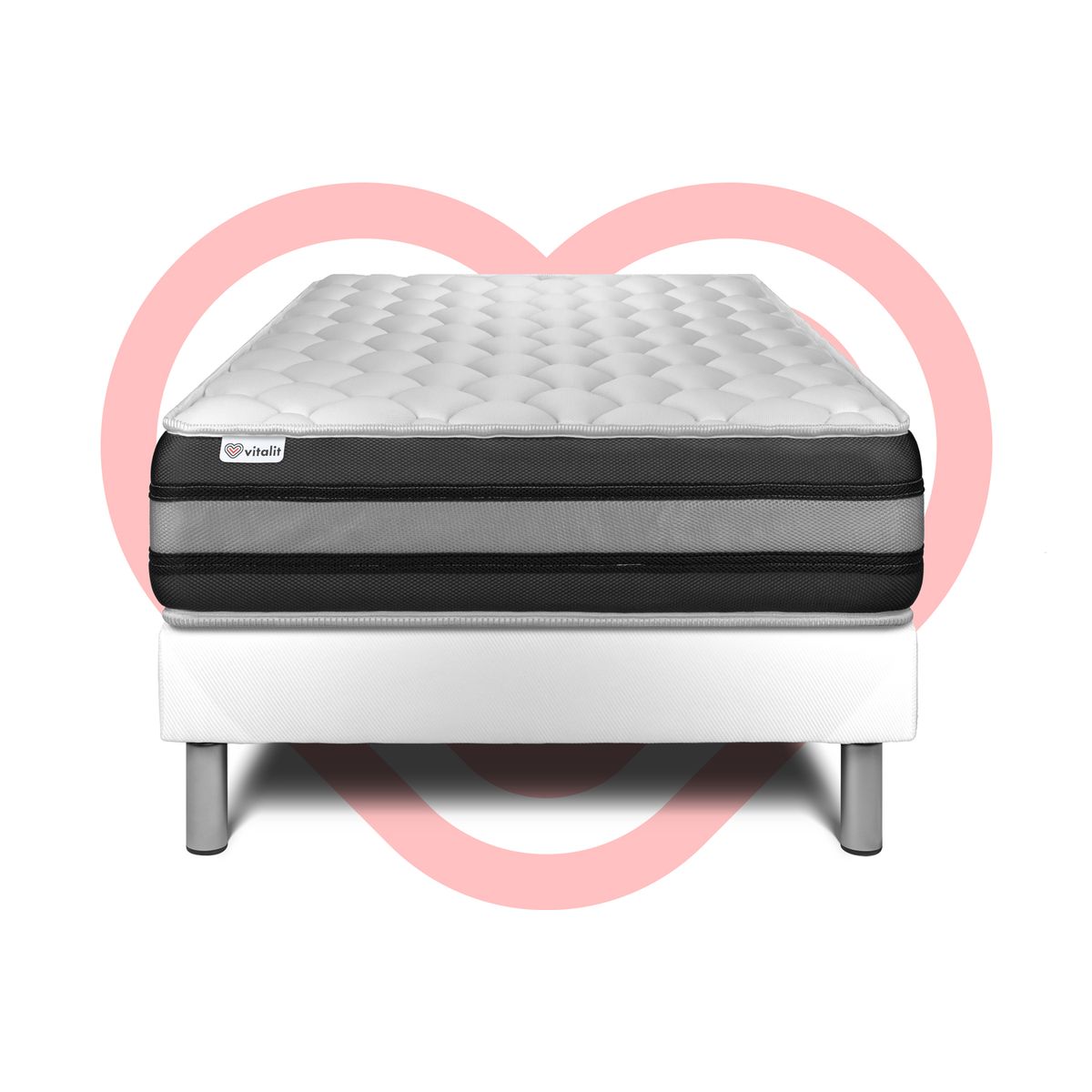 Letto con materasso VITAL SPRING ZEN 120 x 200 cm Rete kit Bianco