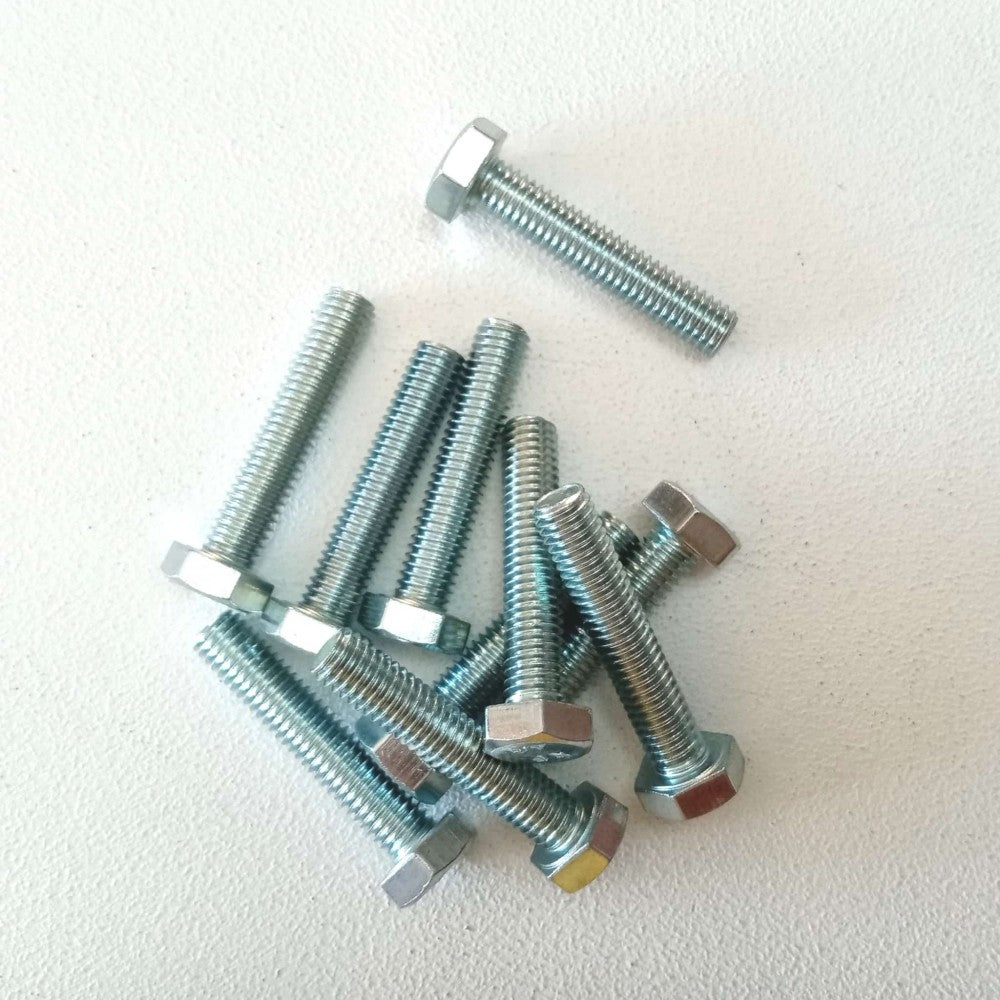 Vite metallica zincata 12x20mm - 10pz chiave 19 testa esagonale tutta filettata