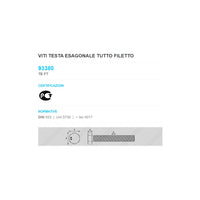 Vite metallica zincata 12x20mm - 10pz chiave 19 testa esagonale tutta filettata