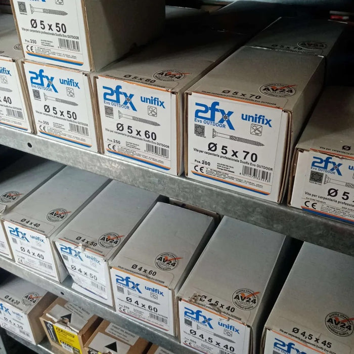 Vite per legno 4,5x40mm - 50 unità 2fx duofix evo outdoor impronta torx