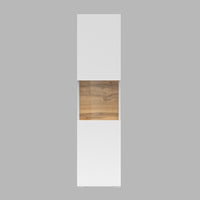 Vetrina 1 porta parzialmente vetrata collezione EVA. Colore bianco e rovere.