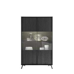 Vetrina 2 porte collezione SKY. Colore rovere nero.