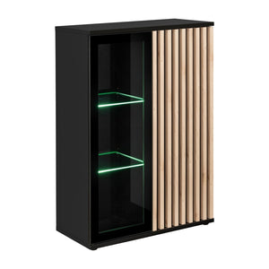 Vetrina bassa design collezione DEAN - 2 porte con illuminazione LED integrata