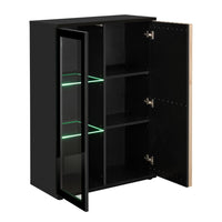 Vetrina bassa design collezione DEAN - 2 porte con illuminazione LED integrata