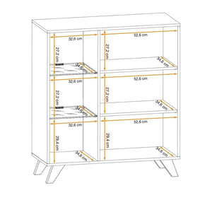 Vetrina bassa design NIELSEN – 2 porte con illuminazione LED integrata