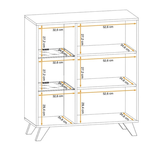 Vetrina bassa design NIELSEN – 2 porte con illuminazione LED integrata