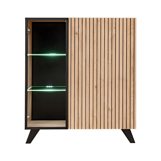 Vetrina bassa design NIELSEN – 2 porte con illuminazione LED integrata