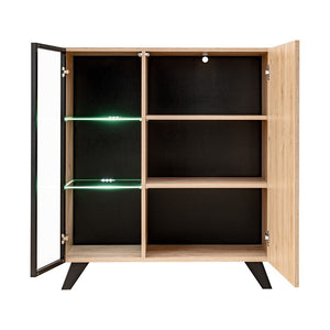 Vetrina bassa design NIELSEN – 2 porte con illuminazione LED integrata