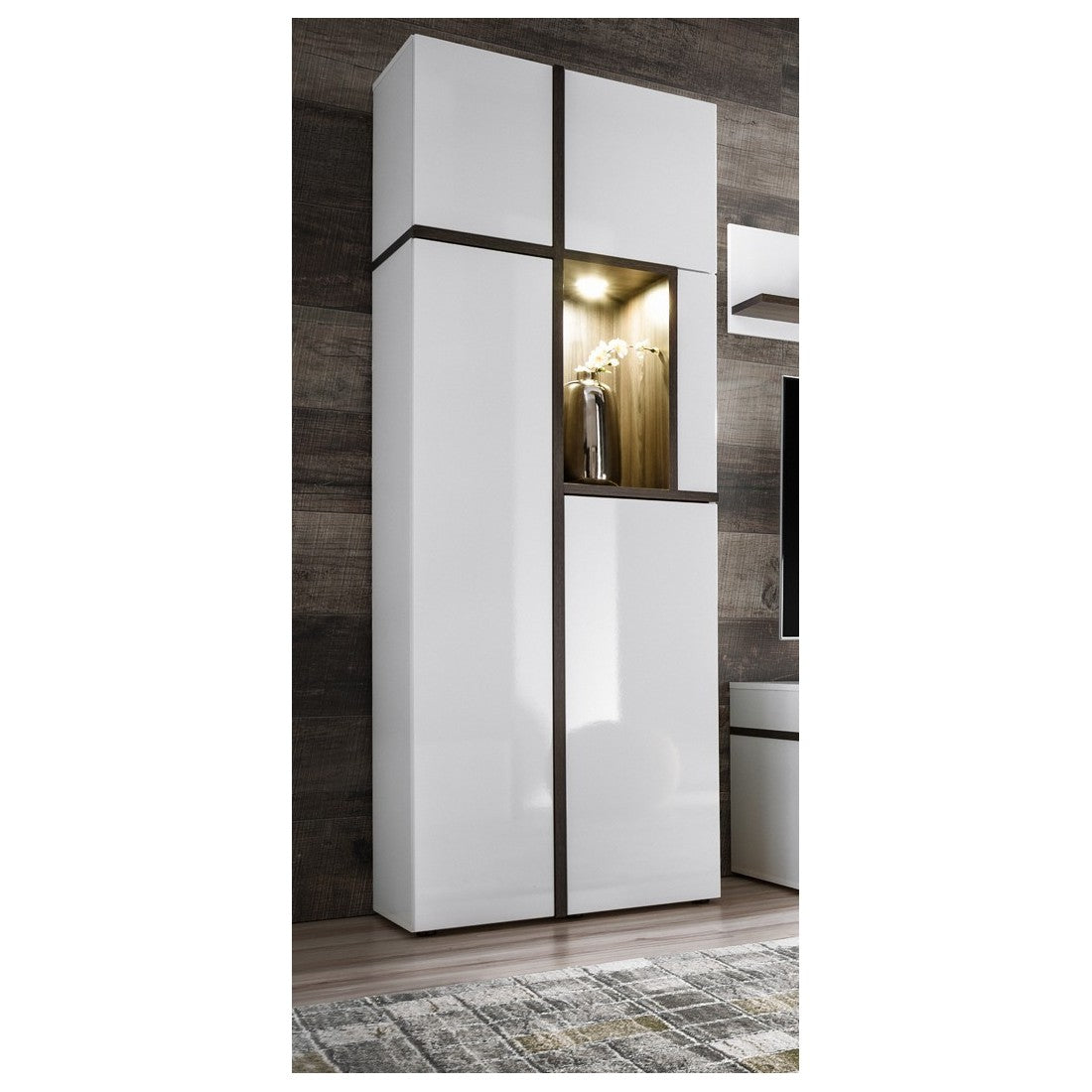 Vetrina collezione CRISS + LED. Mobile decorativo, moderno e di design per il tuo soggiorno.