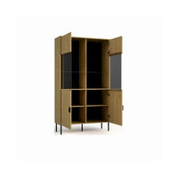 Vetrina color quercia con porte in vetro - Collezione MONDO
