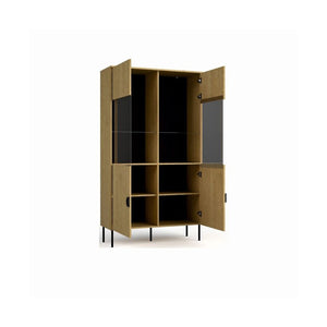 Vetrina color quercia con porte in vetro - Collezione MONDO