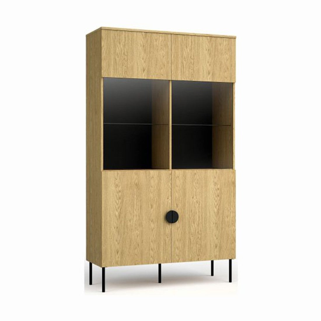 Vetrina color quercia con porte in vetro - Collezione MONDO