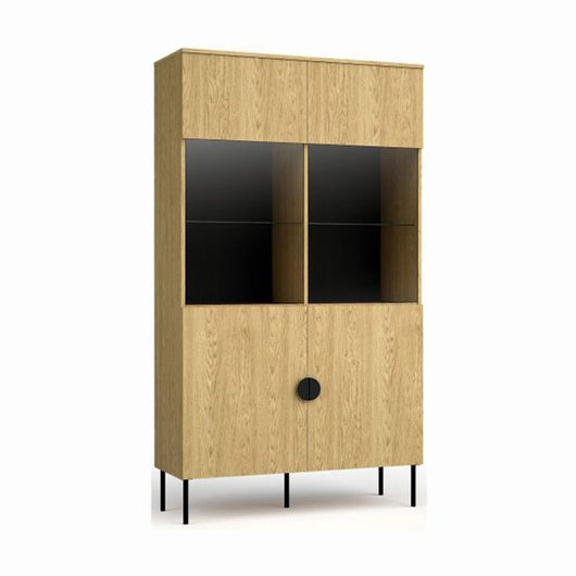 Vetrina color quercia con porte in vetro - Collezione MONDO