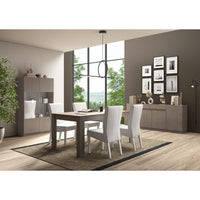 Vetrina design 2 porte, collezione DOMI, grigio antracite/quercia scura